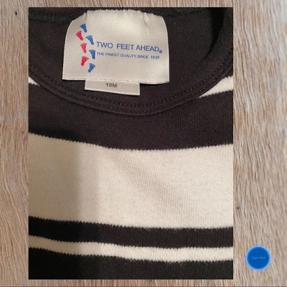 FLEUR de lis Dual Stripe Infant Tee Shirt One Piece